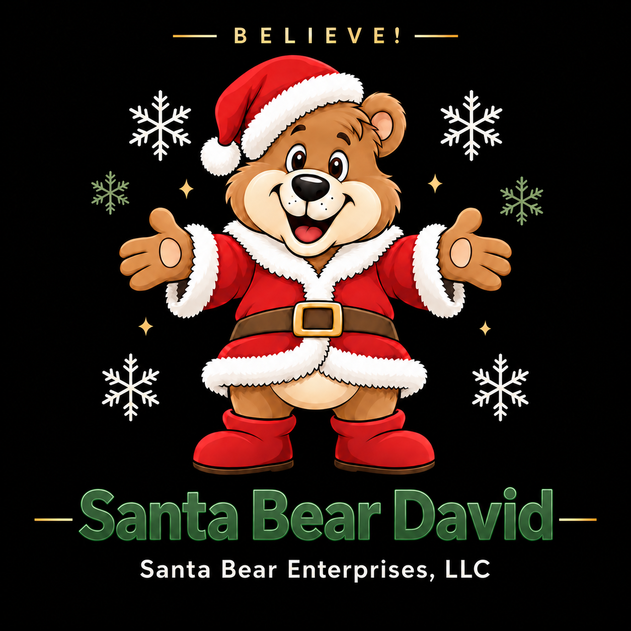 Santa Bear David welcoming you with open arms
